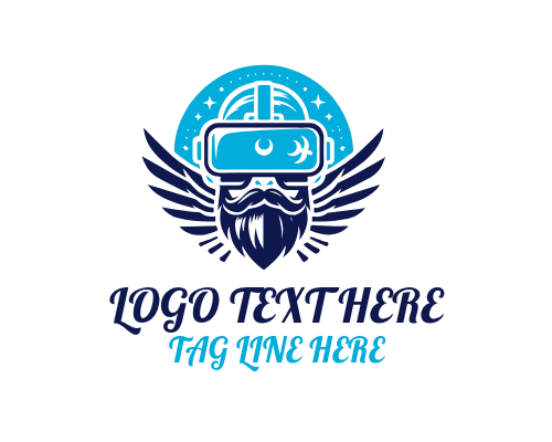 Futuristic VR Glasses Logo for Tech Brands