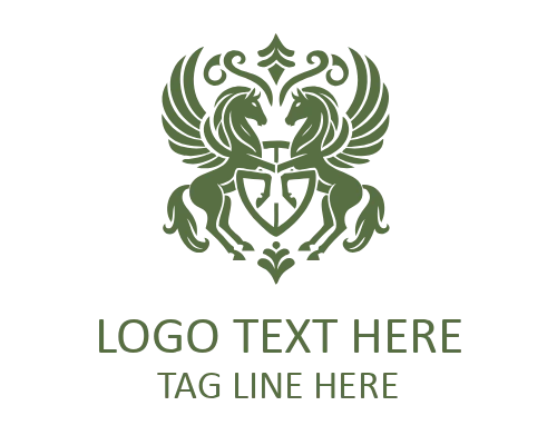 Galloping Royal Horse Crest Logo