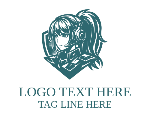 Gaming Female Gamer Mascot