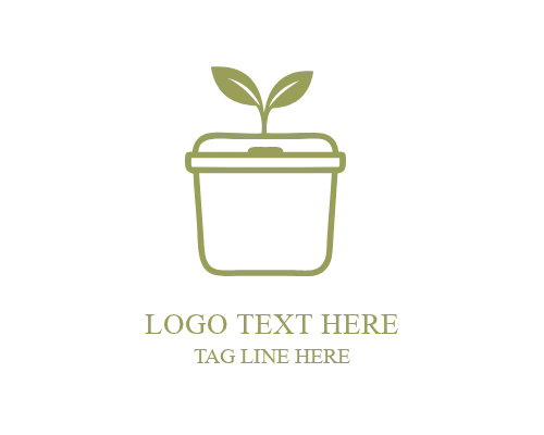 Garbage Bin Plant Logo