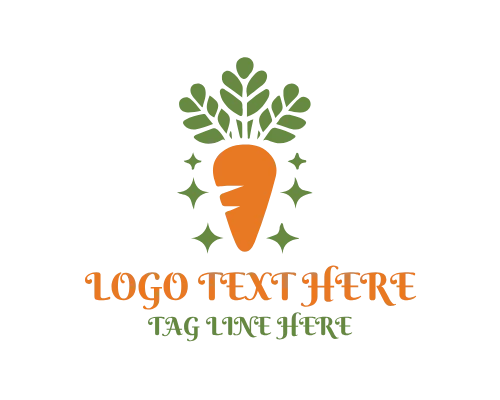 Garden Carrot Fresh Vegetable Logo