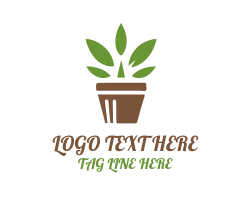 Garden Leaf Plant Pot Logo