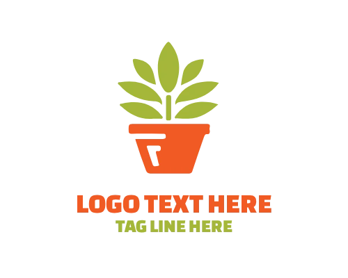 Garden Leaf Plant Pot Logo