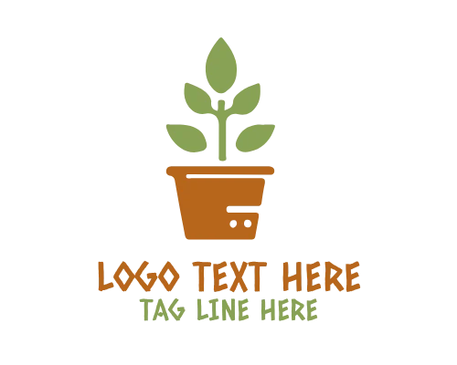 Garden Plant Pot Logo