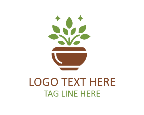 Garden Pot Leaf Logo