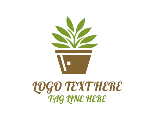 Garden Pot Sprout Logo