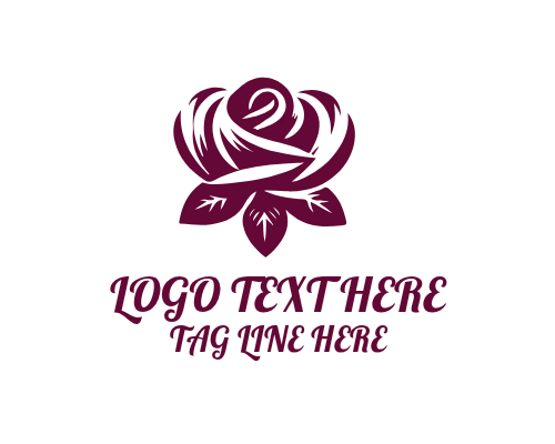 Garden Rose Flower Logo