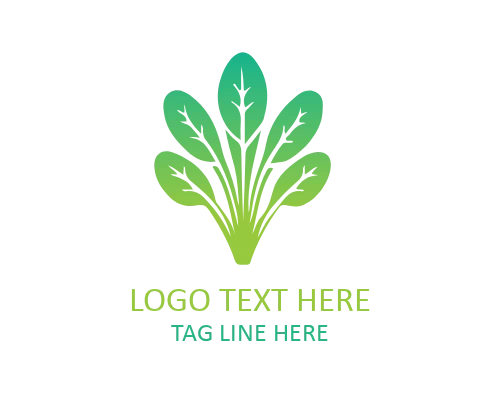 Garden Spinach Vegetable Logo