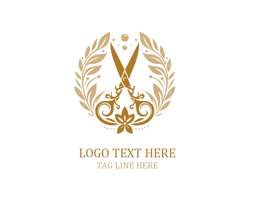 Garden Style Scissor Floral Logo