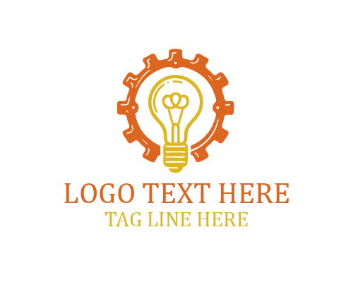 Gear Vintage Bulb Logo for Retro Futuristic Branding