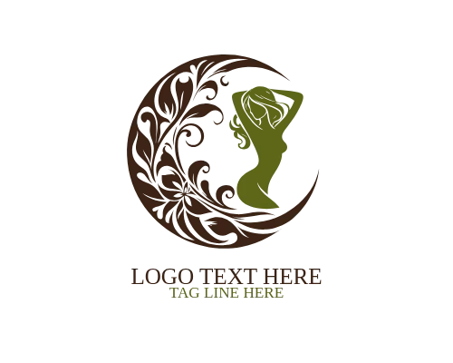 Gentle Strength Moon Woman Logo