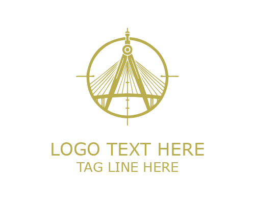 Geometric Architecture Bridge Logo for Modern Infrastructure Branding