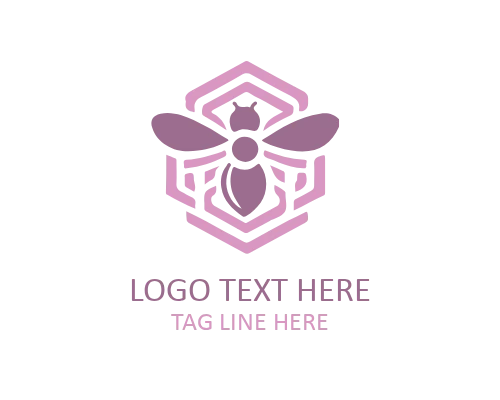 Geometric Bee Logo Modern Style