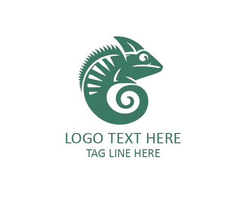 Geometric Chameleon Flat Logo for Modern Brands