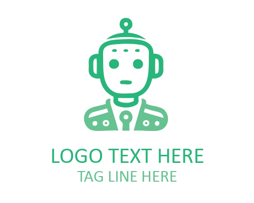 Geometric Cute Robot Logo for Tech Identity