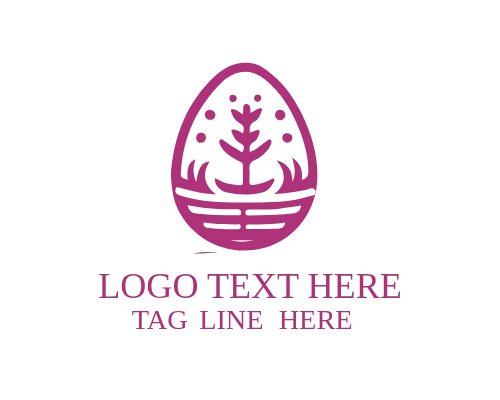 Geometric Easter Egg Logo with Modern Shapes