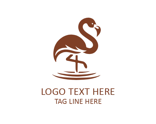 Geometric Flamingo Shape Logo