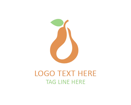 Geometric Flat Pear Logo for Modern Branding and Creative Identity