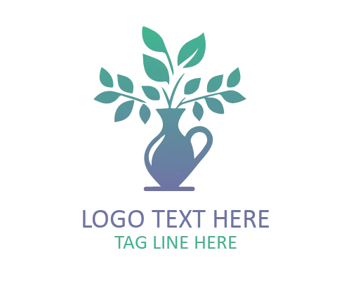 Geometric Flower Vase Logo