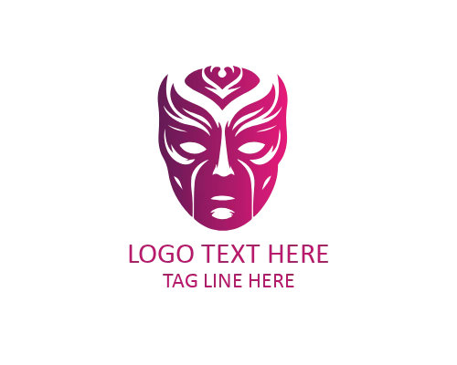 Geometric Futuristic Mask Flat Logo for Tech, Industrial, and Creative Brands