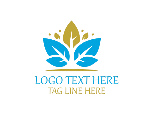 Geometric Leaf Crown Logo for Modern Eco Branding
