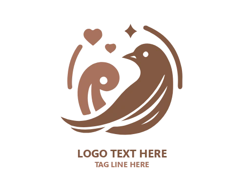 Geometric Love Bird Logo for Modern Branding
