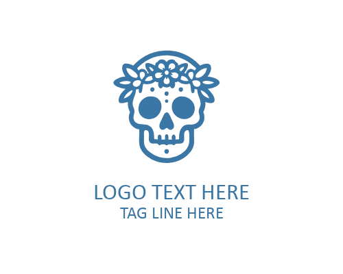 Geometric Mexican Skull Logo