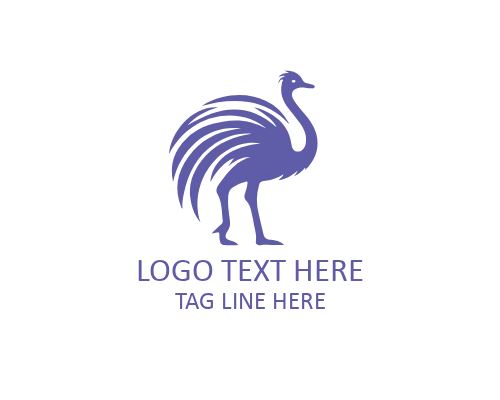 Geometric Ostrich Modern Logo