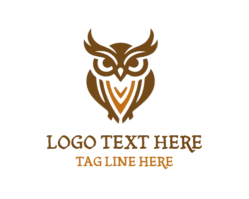 Geometric Owl Face Logo