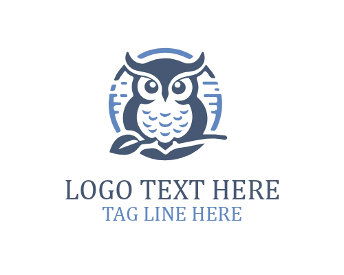 Geometric Owl Face Logo