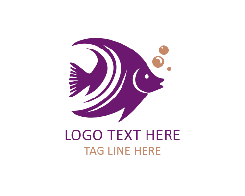 Geometric Tropical Fish Flat Logo
