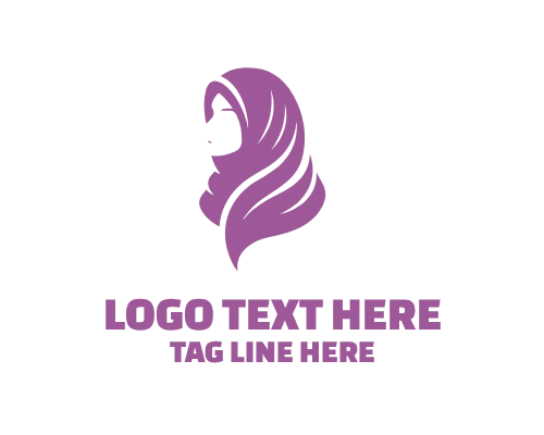 Geometric Veiled Hijab Woman Modern Logo