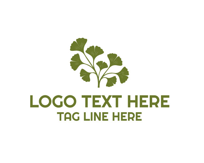 Ginkgo Herb Botanical Design Logo