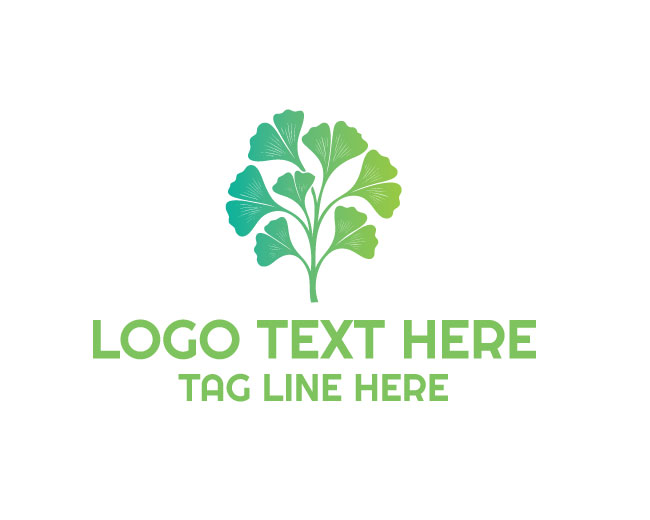Ginkgo Herb Green Design Logo