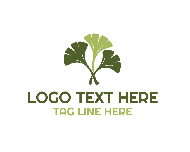 Ginkgo Herb Leaf Mark Logo