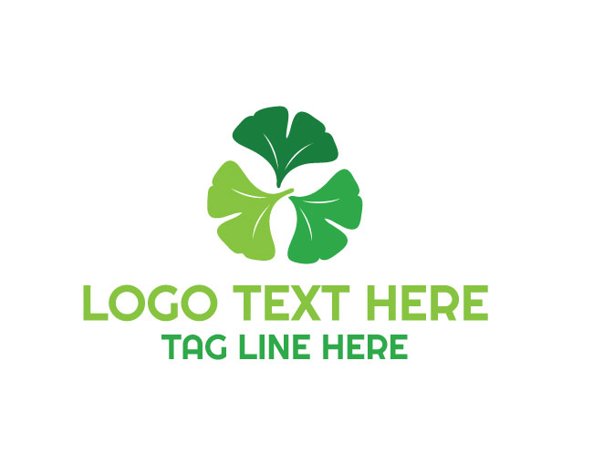 Ginkgo Herb Natural Leaf Logo