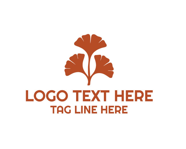 Ginkgo Herb Nature Design Logo
