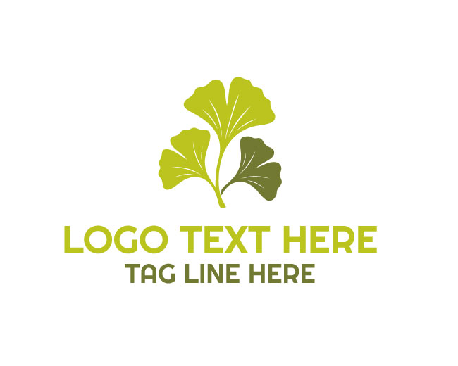 Ginkgo Herb Plant Best Design Logo