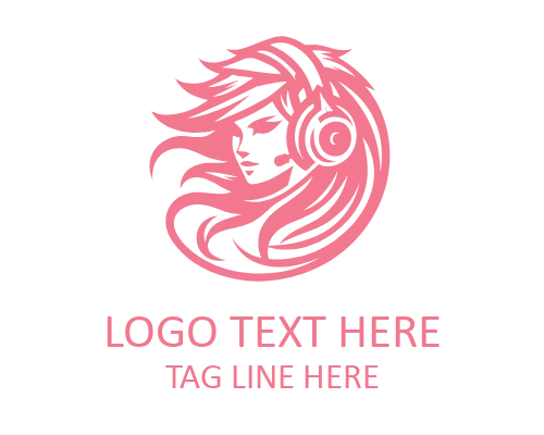 Girl Gamer Controller Mascot Logo