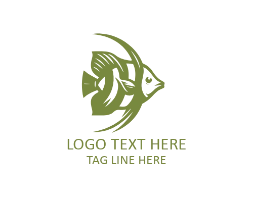 Glide Motion Tropical Fish Flat Logo