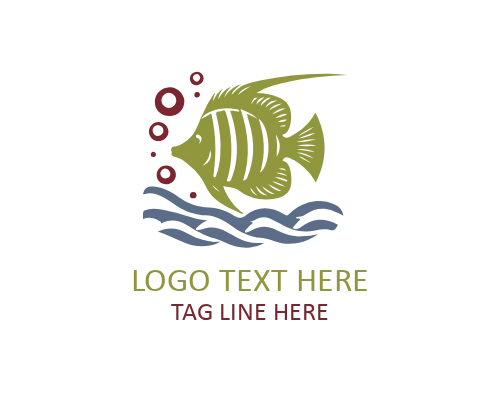 Glimmering Scale Tropical Fish Flat Logo