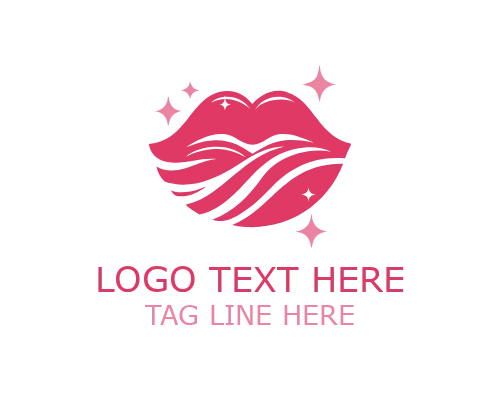 Glossy Lips Logo for Cosmetic and Beauty Branding