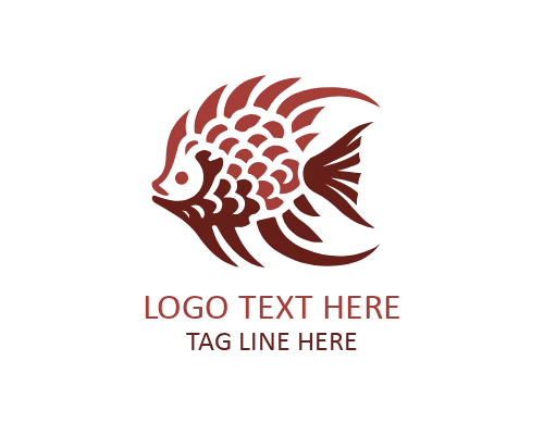  Glow Effect Tropical Fish Flat Logo