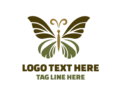Glowing Butterfly Light Fantasy Logo