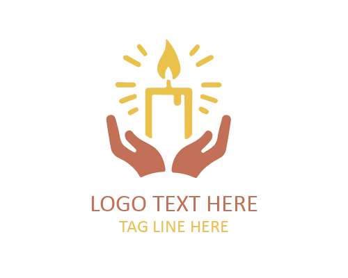 Glowing Candle Icon Logo