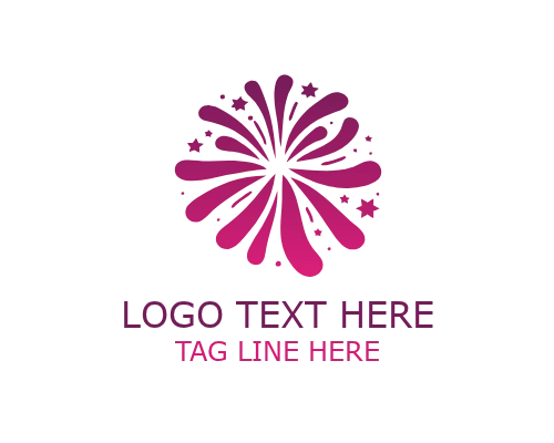Glowing Fireworks Logo for Night Events and Festive Branding
