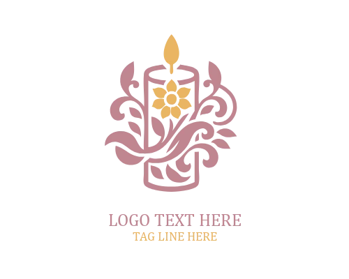 Glowing Flame Candle Logo