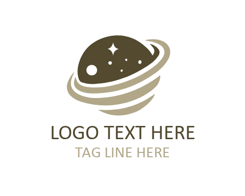 Glowing Gas Giant Planet Cosmic Logo
