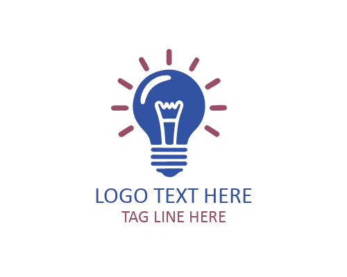 Glowing Idea Bulb Concept Logo
