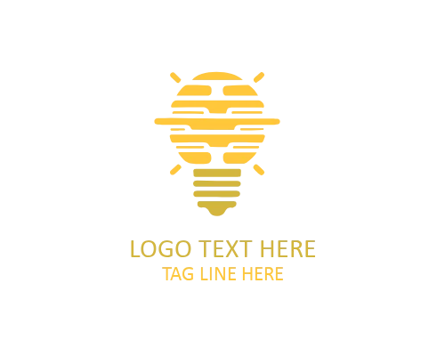 Glowing Idea Bulb Design Logo